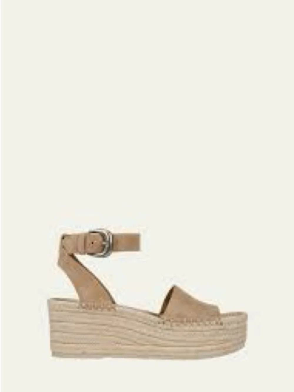 VINCE Belisa Tan Suede Platform Espadrille Wedge Sandals - Ankle Strap NWT